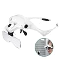 Handsfree-suurennuslasi 2 LED-valolla ja 5 vaihdettavalla linssillä