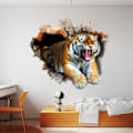 Miniatyrbillede 3 af 5: 2 stk. Vægmærkat Tiger 3D Vægmærkat Mural Dekaler til B