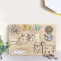Miniatyrbilde 4 av 5: DIY Busy Board Deler Svinghjul Tidlig Utdannende Treleker for