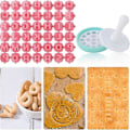 Miniatyrbillede 4 af 4: 2 stk. bogstav- og talstempler, plastik lerstempler til kager, kiks, keramik DIY-projekter - pink