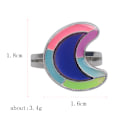 Miniatyrbild 3 av 5: ##/5 stycken ringar med hjärtformad fjäril, geometrisk, färgväxlande##/