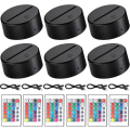 Miniatyrbillede 2 af 5: 6 stk. 3D Nat LED Lys Lampe Base 16 Farver LED Lys Display