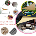 Miniatyrbilde 1 av 5: Skyggeseil 3x3x3 meter Beige Trekantet i PES Markise for Hage