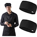 Miniatyrbillede 2 af 5: 2 Styk Unisex Kokkehat Madservice Sort Kokkehat Justerbar K