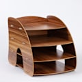 Miniatyrbilde 2 av 4: ##/Brevmagasin dokumentmagasin 4 rom skrivebordstativ oppbevaringsboks##/