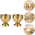 Miniatyrbild 4 av 5: Guld - Set med 4 äggkoppar i rostfritt stål, kreativ äggställ, e