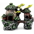 Miniatyrbillede 2 af 5: Akvarium Dekoration Tilbehør Fiskekum Landskab Dobbelt Hus