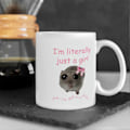 Miniatyrbilde 4 av 5: 350ML Krus med trist hamster, kaffekopp med grep, varmebestandig hvit keramikk, matkvalitet, multifunksjonell te melk vann kopp, meme-fans, bursdagsgave D