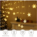 Miniatyrbilde 2 av 5: ##/LED Snøflaggardinlys - 4M, Varmt Hvit, 8 Moduser USB Lys##/