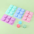Miniatyrbillede 1 af 5: Sæt med 4 silikone kageforme - 6 blomster pr. form - Til at lave is