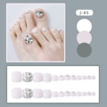 Miniatyrbillede 2 af 3: 24 stk. gennemsigtige hvide diamanter (limtype) Top Coat til