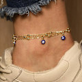 Pikkukuva 1 / 3: 1 kpl (kulta, siniset silmät) Anklet-helmi Anklet-ranneke Helmiketju F