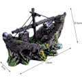 Miniatyrbillede 4 af 4: Kunstig Harpiks Akvarium Ornament Akvarier Skibsvrag Fiskeri B