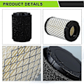 Miniatyrbillede 4 af 5: (Pakke med 2) D130 D140 D110 D105 Luftfilter til John Deere MIU14395 E130 E100 E120 Z225 D100 Z235 Z255 L105 X124 L107 Husqvarna YTH22V46 YTH24V48 YTA22
