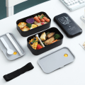 Miniatyrbilde 1 av 4: 2 stk. Svart Hvit Matboks - Alt-i-ett Bento Matboks, Måltid