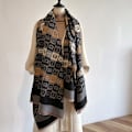 Miniatyrbillede 3 af 4: Tyk Kæmpe Cashmere Sjal til Kvinder (Blå), Lang Dobbeltsidet