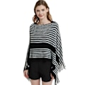 Miniatyrbillede 1 af 5: ##/Vinter bat sweater sort stribet strikket tørklæde 70x70cm##/