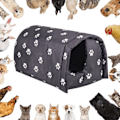 Miniatyrbild 6 av 6: ##/Vintervarmt kattbo i djurhus, vattentätt, tjockare, hopfällbart##/