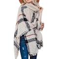 Miniatyrbillede 2 af 6: ##/Poncho til kvinder, vinter, høj hals, elegant (1-delt)##/