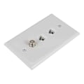 Pikkukuva 2 / 5: Ethernet-koaksiaaliseinälevy, 2 porttia Cat6 RJ45 ja 1 portti F-tyypin liitin koaksiaali naaras-naaras seinään