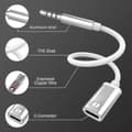 Miniatyrbillede 3 af 5: 3,5 mm han til type C hun lydkabelledning, analogt lydstik hovedtelefonlydadapter til MP3-afspiller