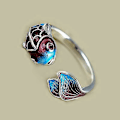 Miniatyrbild 2 av 5: Koi Ring, Justerbar klassisk design för kvinnor med färgstarka detaljer för lycka