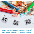 Miniatyrbillede 4 af 5: 12 stk. Metalstiftspids-spidsere Dobbelt Hul Skoleblyantspidser