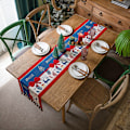 Miniatyrbillede 2 af 5: ##/Julebordflag med frynser, dug, 35*220cm##/