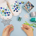 Miniatyrbillede 2 af 5: 28 stk. Skocharms, (02) Krystaldiamant Sko Dekoration Charms til