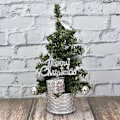 Miniatyrbild 1 av 5: ##/Mini Konstgjort Julgran - Silver (med Prydnad), 20cm Des##/