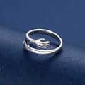 Miniatyrbild 1 av 5: Kramaring, 925 Sterling Silver Justerbar Kramaring Silver Interlocking