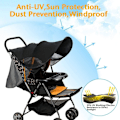 Miniatyrbillede 2 af 5: Universal Barnevogns Solskærm Anti-UV UPF50+ Kaleche Justerbar