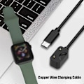Miniatyrbillede 4 af 5: Magnetisk Oplader Effektiv Stabil Opladning Flere Beskyttelsesfunktioner Opladerkabel Smart Band Base Oplader Adapter Kompatibel med Samsung Fit3 R390 Black 55CM USB