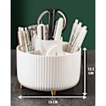 Miniatyrbild 4 av 5: ##/Svängbart borsthållare - Vit, Makeupborste Förvaring, 360 Grader Sväng##/