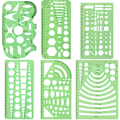 Pikkukuva 2 / 5: Mittaustyökalut (6 kpl) Muoviset Geometriset Mallit Geometriset Viivottimet Työkalusarja Toimistoon ja Kouluun, Rakennusmuottien Rakentamiseen, Piirustuksiin