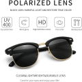 Miniatyrbillede 1 af 5: Cornice Nera/ Lente Grigia Polarizzata Retro Round Semi Rimless