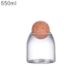 Miniatyrbild 1 av 5: Förvaringsflaska Anti-deform Tålig Vattentät Korkpropp Böna Socker Glasburk för Kaffe 550ML