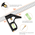 Miniatyrbillede 2 af 6: ##/Kombinationssvømmetur, 12'/300mm Rustfrit Stål Combo Square Carpen##/
