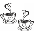 Miniatyrbild 2 av 5: Set med 5 väggdekaler med kaffekoppdesign för hemmet, köket