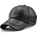 Miniatyrbillede 2 af 5: Mænds Læder Baseball Cap Justerbar Kasket Sports Hat Beanie Flat