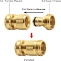 Miniatyrbillede 3 af 5: Havehane Slange Hurtigkobling Messing Hurtig Slange Endekobling Have