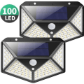 Miniatyrbilde 2 av 5: 2-pakks Solcellelampe Utendørs 100 LED, Bevegelsessensor Belysning 270° W