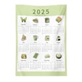 Miniatyrbilde 1 av 5: 2025 Veggkalender Lettlest Trykk Veggdekorasjon Vaskbar Hjemmekontor Dekor Påminnelse for Viktige Datoer Rektangulær Rivsikker Tapet Kontor H