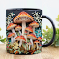 Miniatyrbillede 2 af 5: JiKaiX 300ML Glat Kaffekrus 3D Svampeprint Varmebestandigt Farveægte Glat Keramik Bærbart Ingen Lugt Fødevaregodkendt Kontor Køkken Krus C