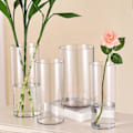 Miniatyrbilde 4 av 5: Klar Sylinder Blomstervase Bryllupsfest Spisebord Midtstykke Hydroponisk Blomsterholder Transparent Plantebeholder Dekorasjon 40cm