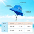 Pikkukuva 4 / 5: Tummansininen (M) Vauvan Auringonhattu Tytölle Pojalle Kaulahattu Lasten Suojaava Bucket Hat
