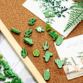 Miniatyrbild 4 av 5: 30 stycken träknappnålar Kaktus Palm Leaf Tumspikar Söta Deko