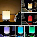 Miniatyrbild 3 av 5: Bluetooth Högtalare Dimbar Sänglampa Touchkontroll RGB 6 Färgskiftande Nattlampa Väckarklocka Bordslampor för Sovrum