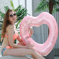 Miniatyrbillede 2 af 6: ##/Oppustelig Badebold 1Stk Pink Hjerteformet Bade Ring Oppustelig Pool Badebold Pool Legetøj til Voksne##/
