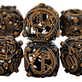 Miniatyrbillede 1 af 6: ##/Dungeons and Dragons Spil Terninger HNCCESG Rollespil Terninger 7 Stykker med Metalæske Polyhedriske Hule Metal Runde Drageterninger D4/D6/D8/D10##/